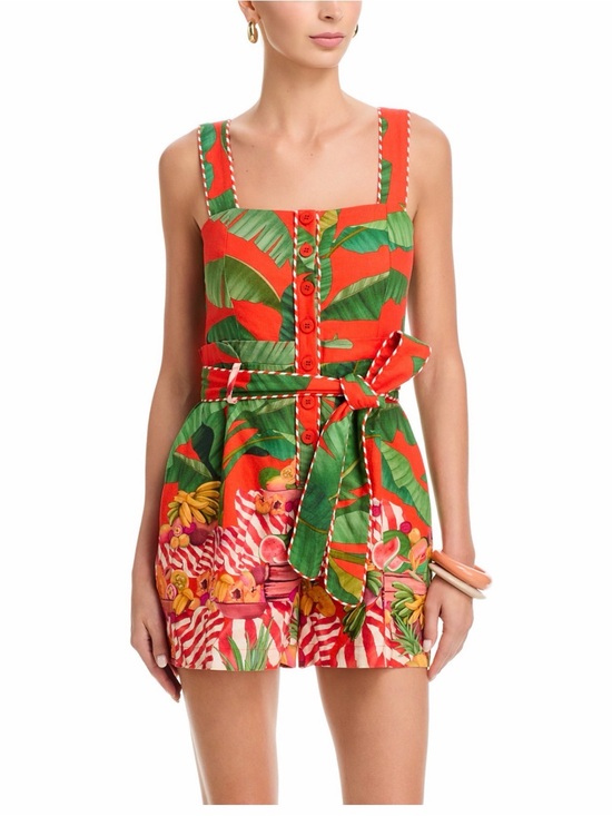 FARM Rio Pants - FARM Rio Fruit Trolley Red Romper Size Small